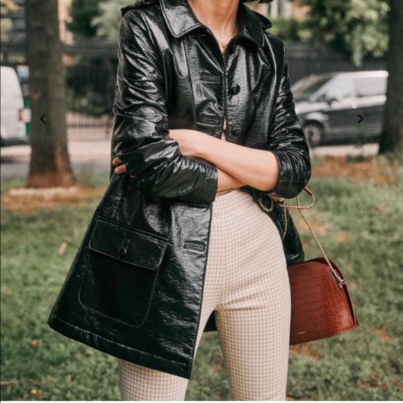 New Sezane Clara houndstooth cropped ankle straight leg high rise trouser pants - Picture 2 of 15